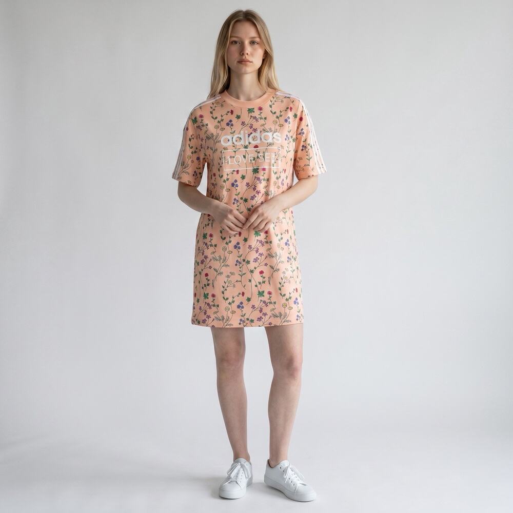 Adidas Originals Floral Love Set Dress Pink Trefoil M Athleisure Feminine Casual